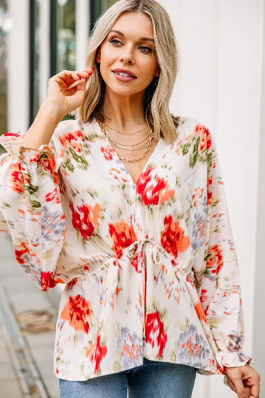 On Your Best Behavior Orange Floral Blouse