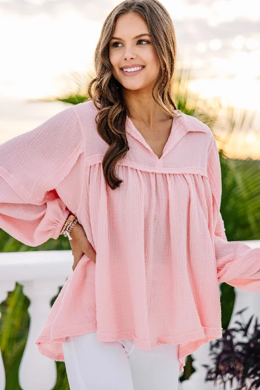 Love Life Light Pink Babydoll Top