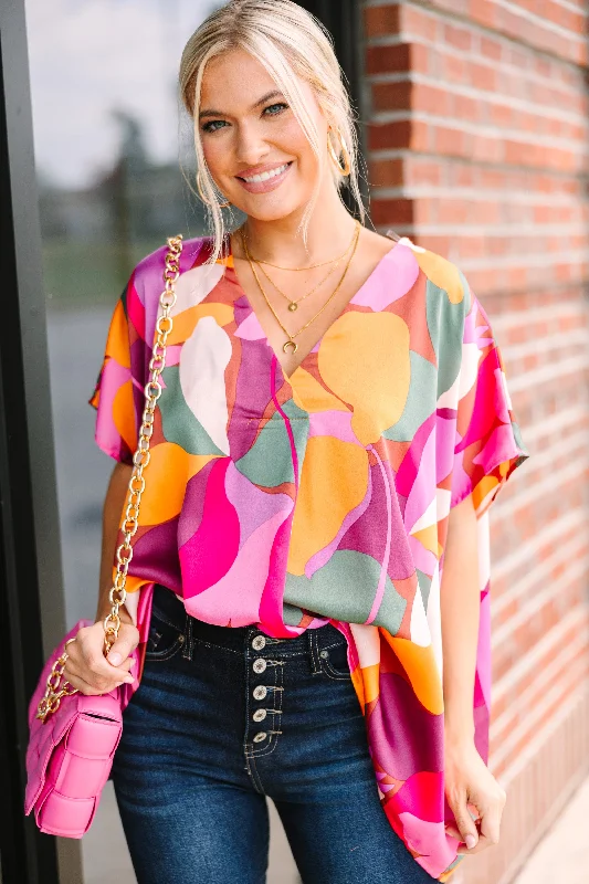 Instant Love Burgundy Red Abstract Blouse