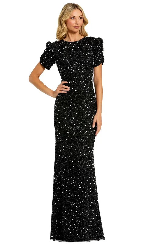 Mac Duggal 24003 - Short Sleeve Sheath Evening Dress