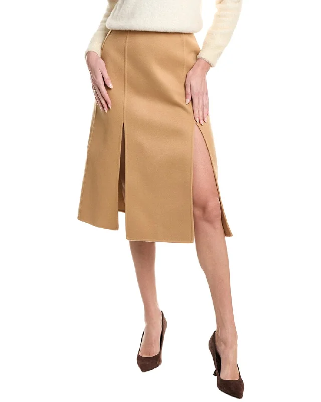 Michael Kors Collection Melton Wool Midi Skirt