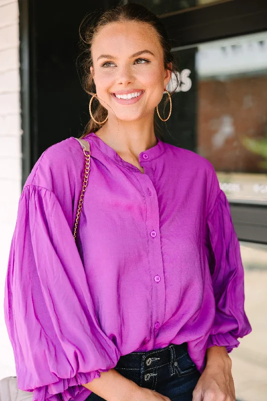 Fate: Far From Over Purple Puff Sleeve Blouse