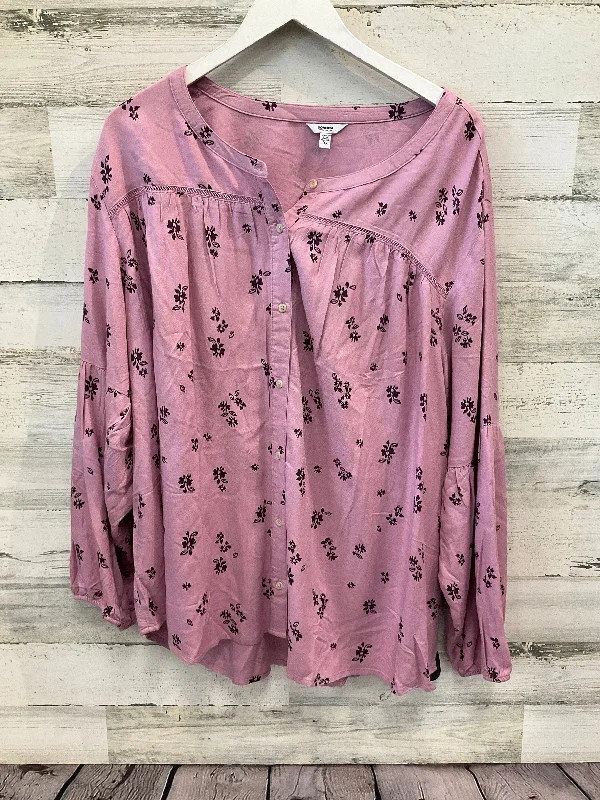 Top Long Sleeve By Sonoma In Pink, Size: 3x