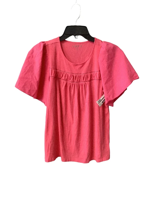 Pink Top Short Sleeve Loft, Size M