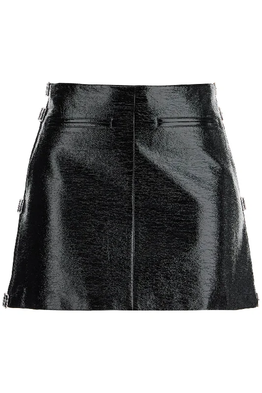 Courreges Women's Vinyl Mini Skirt With Buckles