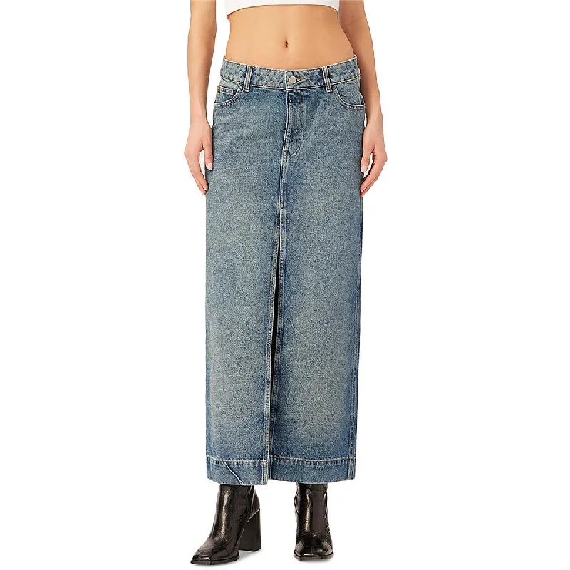 Womens Maxi Jean Denim Skirt