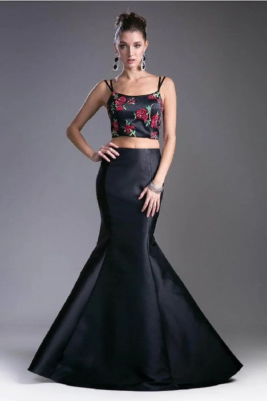 Ladivine KC1737 - Floral Applique Evening Dress