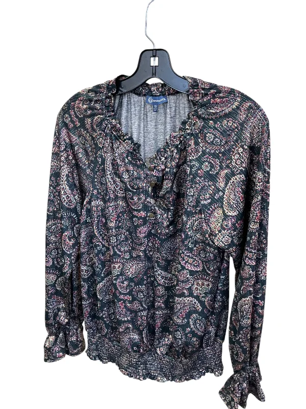 Top Long Sleeve By Democracy In Paisley, Size: Xs