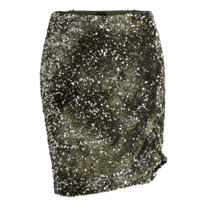 Slim-fit velour mini skirt with gathered details