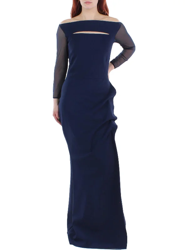 Kate Illusion Womens Cut-Out Maxi Evening Dress