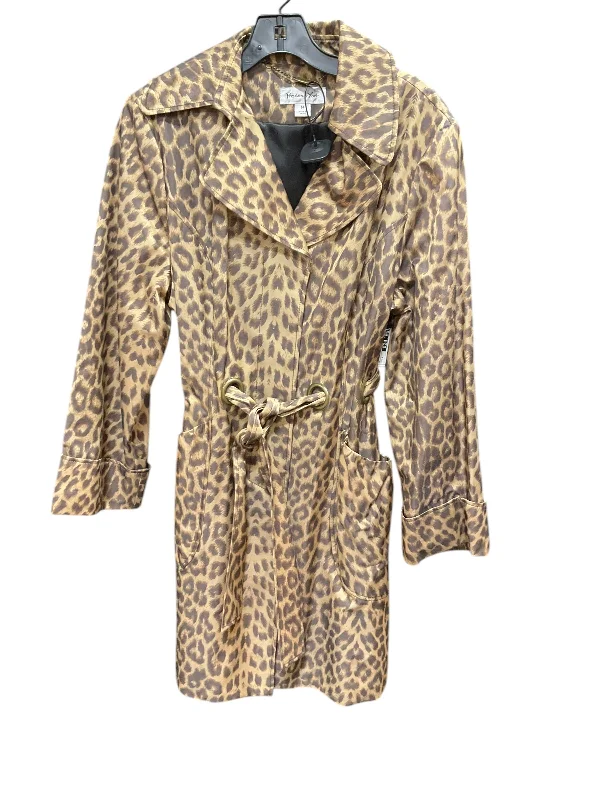 Coat Trench Coat By Preston And New York In Leopard Print, Size: 14