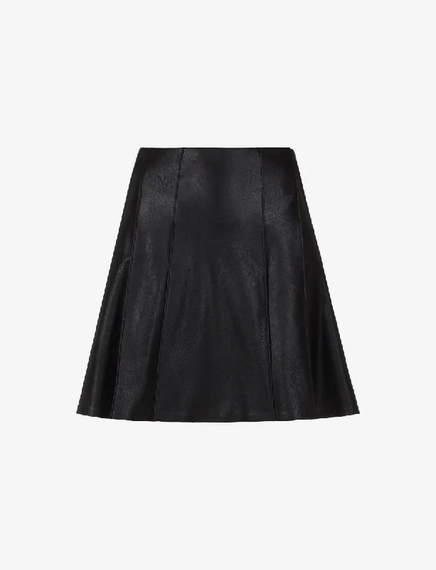 Faux Leather Pleated Mini Skirt