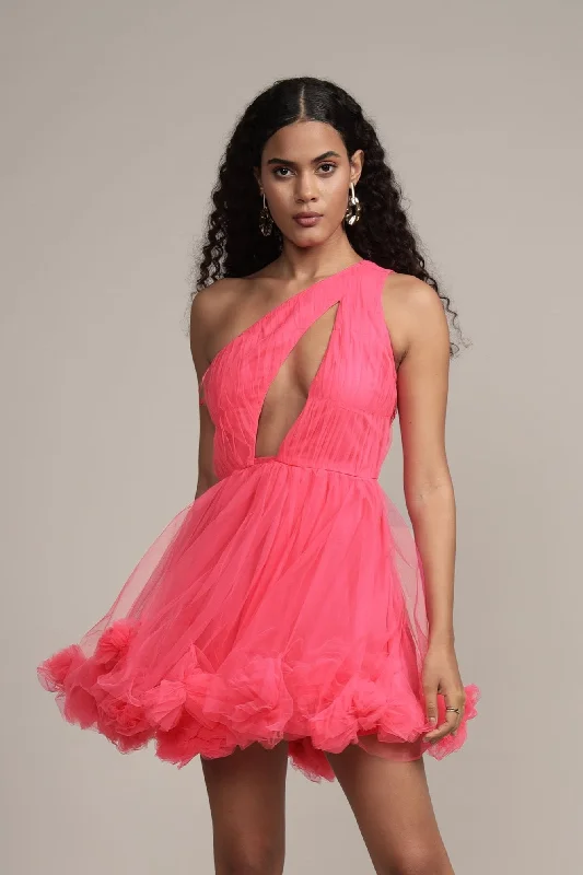 Aurelia Pink Pom Pom Mini Dress