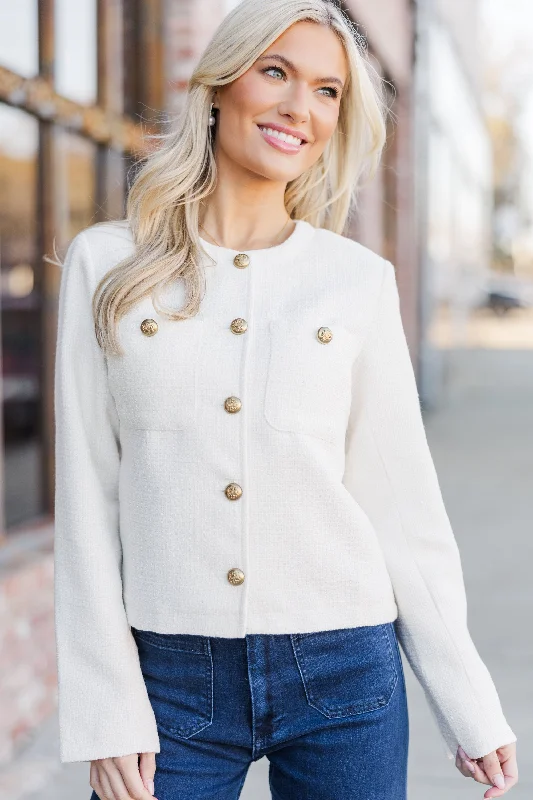 On The Edge Cream Tweed Jacket