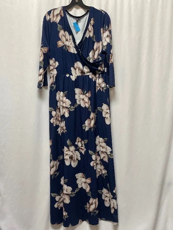 Dress Casual Maxi By Clothes Mentor In Navy, Size: Xl