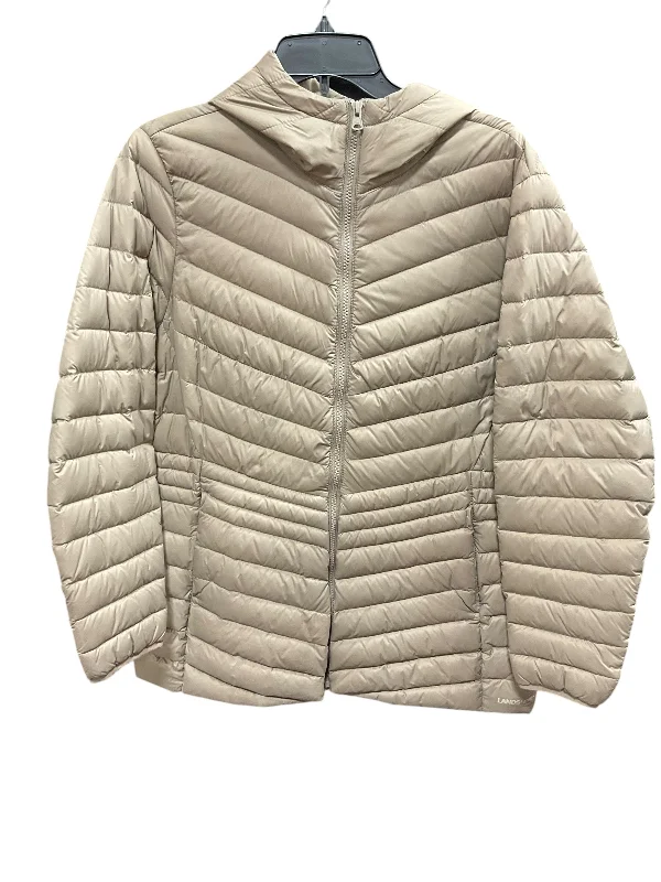 Coat Puffer & Quilted By Lands End In Taupe, Size: Xl