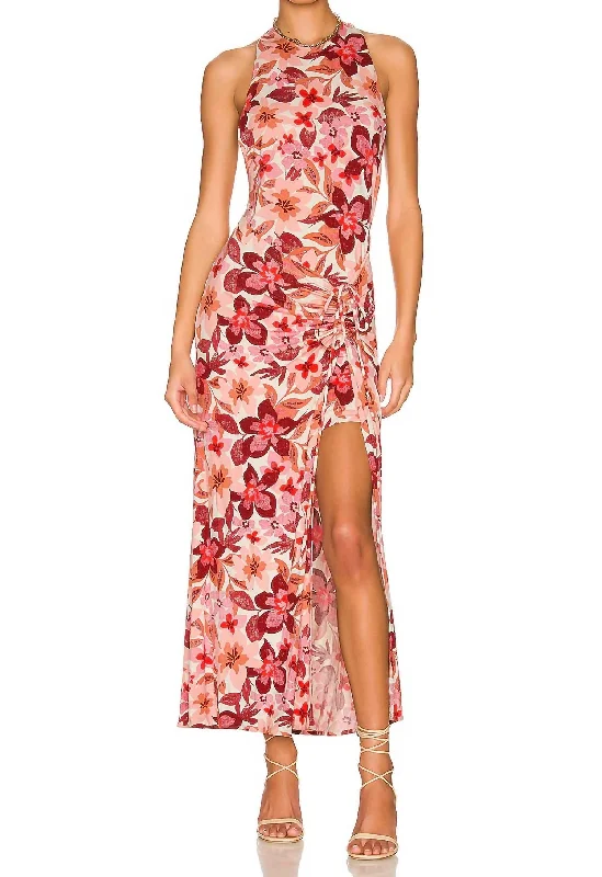 Mimi Printed Maxi Dress in Light Combo