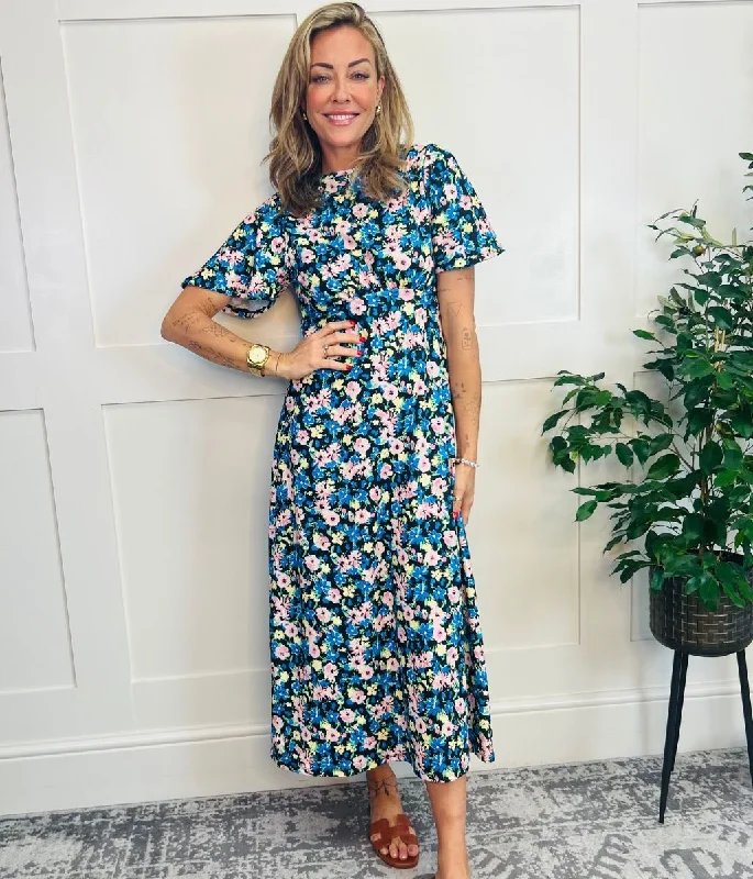 Vintage Floral Print Kate Midi Dress