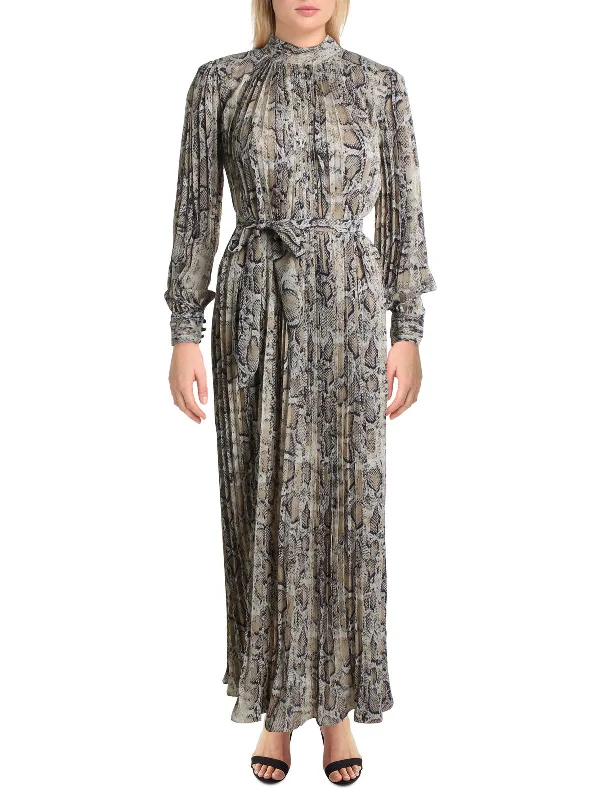 Womens Woven Snake Print Maxi Dress