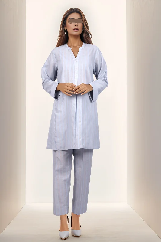 Solid Slub Viscose Stitched 2 Piece (Shirt/Trouser)