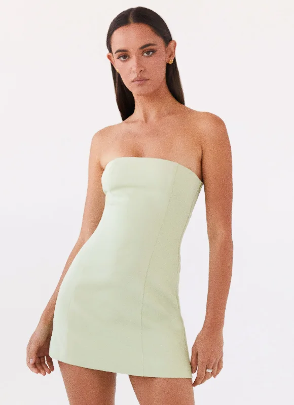 Ayanna Strapless Mini Dress - Green Zest