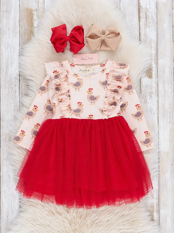 Red Chicken Tulle Dress