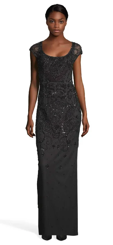 Adrianna Papell AP1E204272 Long Formal Short Sleeve Beaded Gown