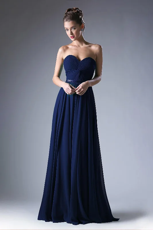 Cinderella Divine CD7455 Strapless Chiffon Empire Waist Prom Dress