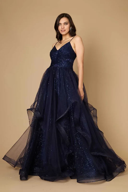 Dylan & Davids Sparkling Long Formal Ball Gown Navy