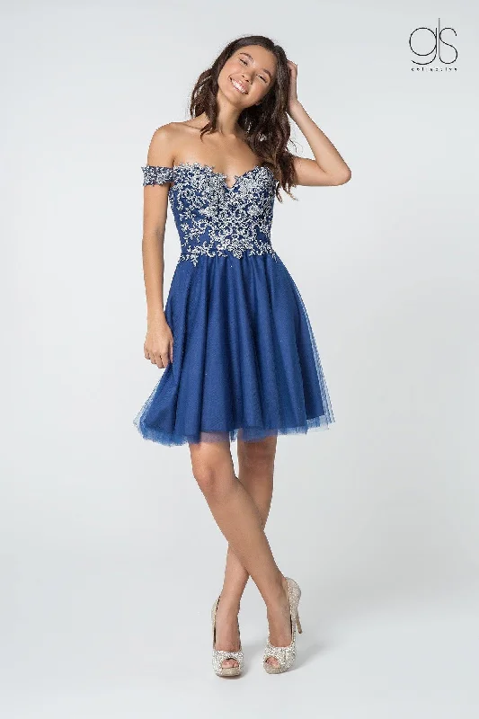 Homecoming Off Shoulder Prom Short Cocktail Dress