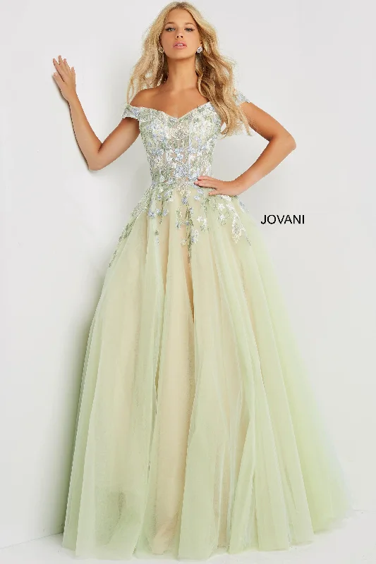 Jovani 06794 Off Shoulder Long Formal Gown