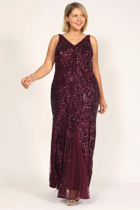 R&M Richards 21685W Long Plus Size Beaded Formal Gown Sale