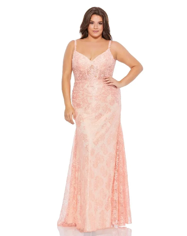 Mac Duggal 49325 Fabulouss Long Plus Size Lace Gown Sale