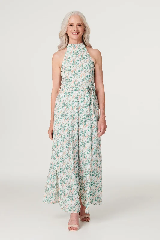 Floral High Neck Jumpsuit