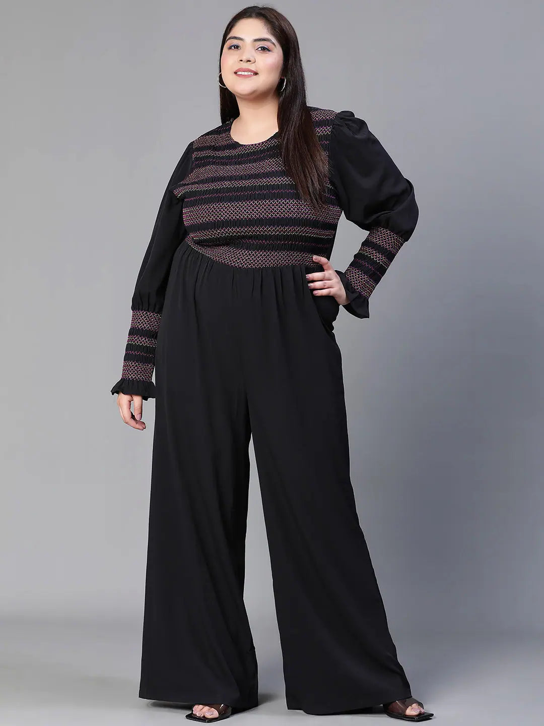 Women Solid Black Jumpsuits & Sets